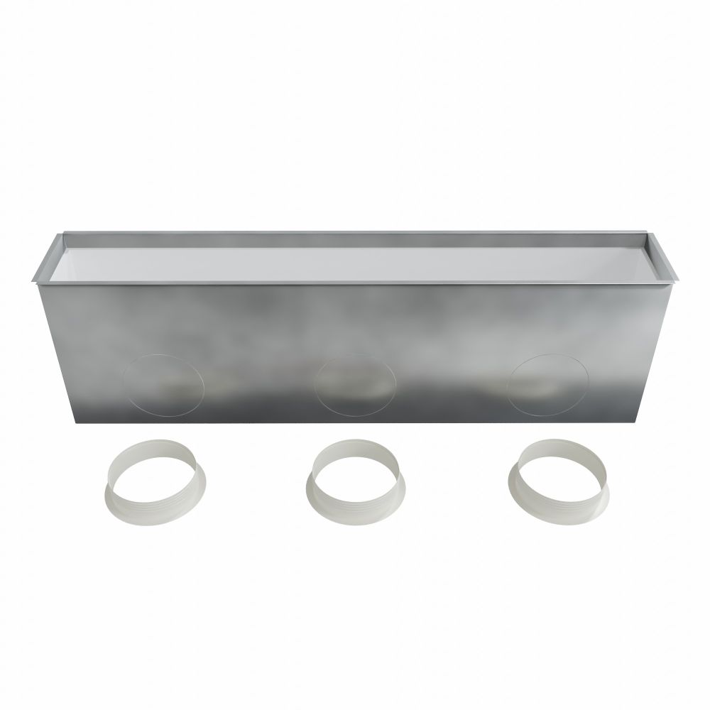 Baillindustrie - Plenum acier isoles pour grille linéaire ailettes fixes - Photo produit PLGSL1000X150